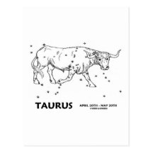Taureau (20 avril - 20 mai) carte postale