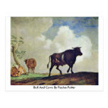 Taureau et vaches par le potier de Paulus Cartes Postales