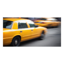 Taxi jaune expédiant de ville de NY avec la tache  Photocartes Personnalisées