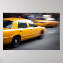 Taxi jaune expédiant de ville de NY avec la tache  Affiche
