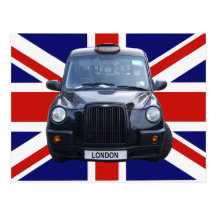 Taxi noir de Londres Cartes Postales