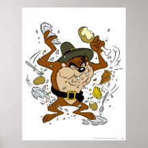Taz labourant vers le bas poster