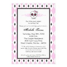 {Tba} invitation punk de fête d'anniversaire de cr