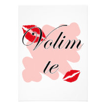 Te de Volim - serbe - je t'aime Invitation