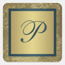 Teal et autocollant 2 de mariage de monogramme d'o autocollants