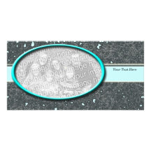 Teal et noir cartes de vœux avec photo