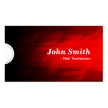Technicien de clou - rouge foncé moderne cartes de visite personnelles