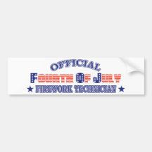 Technicien de feu d'artifice de fonctionnaire quat autocollant pour voiture