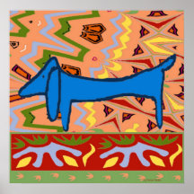 Teckel, chien abstrait de style poster