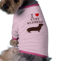 Teckel minuscule de saucisse d'amour drôle d'I T-shirt Pour Animal Domestique