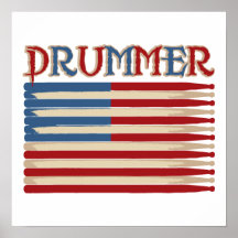 Tee - shirt et cadeaux de batteur de drapeau des E Affiches