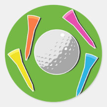 Tees de golf autocollant rond
