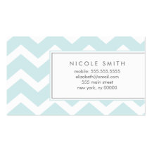 Télécartes de motif de Chevron de zigzag d'Aqua Cartes De Visite Professionnelles