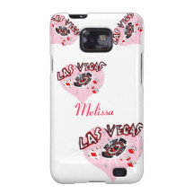 Téléphone portable rose de Las Vegas de coeur Étui Galaxy SII