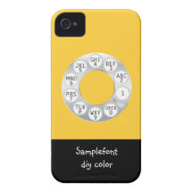 Téléphone rotatoire de PixDezines/arrière - plan b Étui iPhone 4
