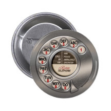 Téléphone rotatoire vintage pin's avec agrafe