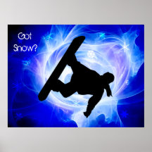 Tempête de neige bleue de remous poster