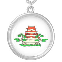 Temple avec l'image de graphique de deux bonsaïs colliers