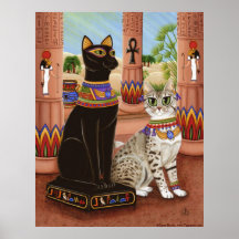 Temple d'affiche de chat de déesse de filasse de B
