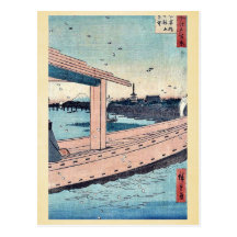 Temple et pont de Kinryuzan par Ando, Hiroshige Cartes Postales
