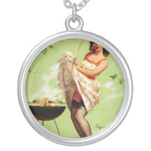 Temps chaud de barbecue - rétro Pin vers le haut d Collier