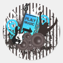 Temps de guitare et de haut-parleurs de party autocollant