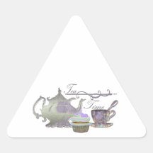 Temps de thé ! Art lilas de théière, de tasse de t Adhésifs