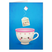 Temps de thé de Kawaii cartes