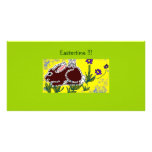Temps drôle de Pâques de lapin Cartes De Vœux Avec Photo