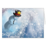 Temps heureux de neige cartes