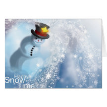 Temps heureux de neige cartes