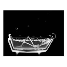 Temps squelettique de Bath du rayon X B&W Cartes Postales
