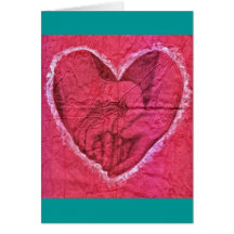 Tenir des coeurs carte de vœux