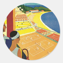 Tennis à Monte Carlo Adhésifs Ronds