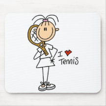 Tennis Mousepad d'amour de la fille I Tapis De Souris