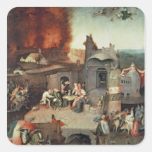 Tentation de saint Anthony, c.1500 Autocollants Carrés