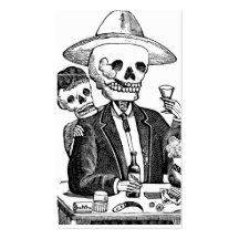 Tequila potable squelettique et tabagisme, le Mexi Cartes De Visite Professionnelles