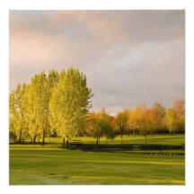 Terrain de golf dans des invitations d'automne