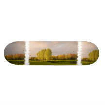 Terrain de golf en planche à roulettes d'automne