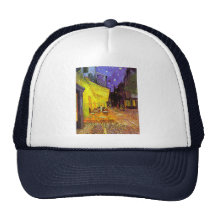 Terrasse de Café au ~ Vincent van Gogh de nuit Casquettes De Camionneur