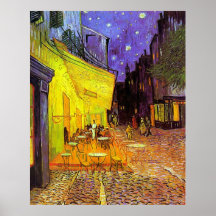 Terrasse de Café au ~ Vincent van Gogh de toile de Affiches