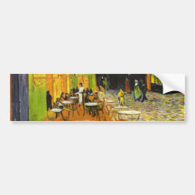 Terrasse de café de Van Gogh la nuit Autocollant Pour Voiture
