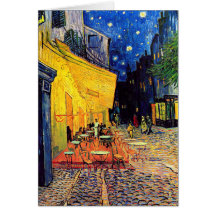 Terrasse de café de Van Gogh la nuit Carte De Vœux