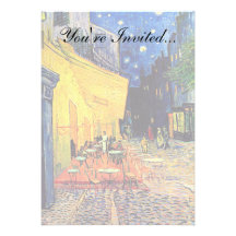 Terrasse de café de Van Gogh la nuit Faire-parts