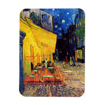Terrasse de café de Van Gogh la nuit Magnet En Vinyle