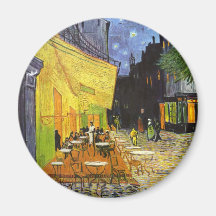Terrasse de café de Van Gogh la nuit Magnets