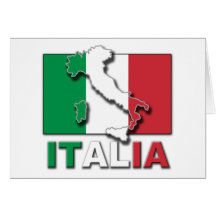 Terre de drapeau de l'Italie Cartes De Vœux
