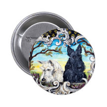 Terriers et grenouille écossais badge avec épingle