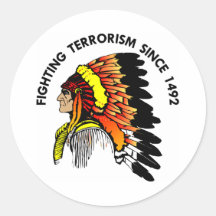 Terrorisme de combat de chef indien adhésif
