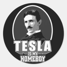 Tesla est mon Homeboy Adhésif Rond